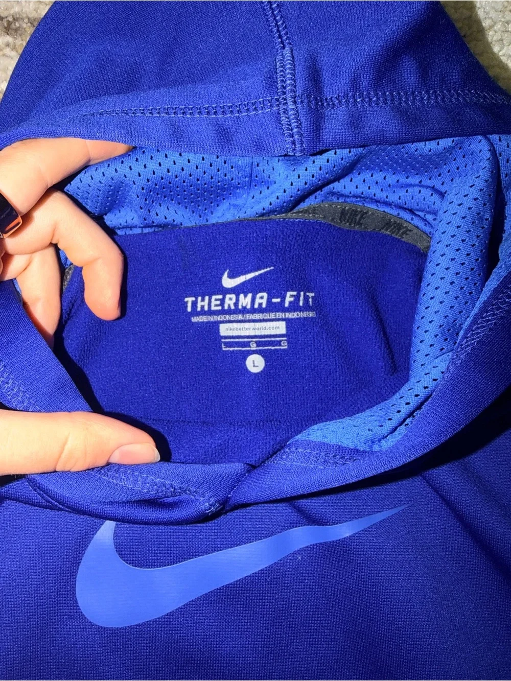 Nike Blue Therma-FIT Hooded Pullover